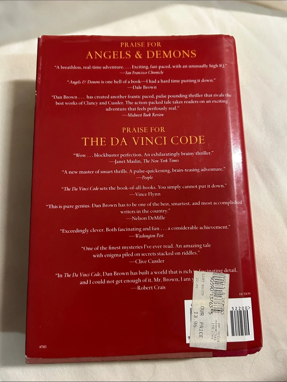 Angels & Demons - First Atria Books 1st edition Hardcover Edition used book
